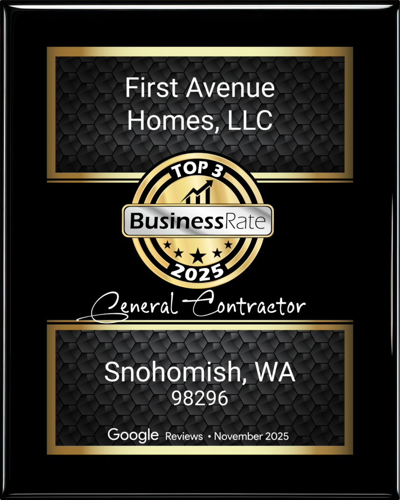 A top 3 general contractor award for First Avenue Homes.