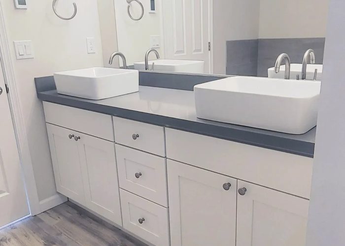 Dual Vanity W/Quartz Countertop Slab