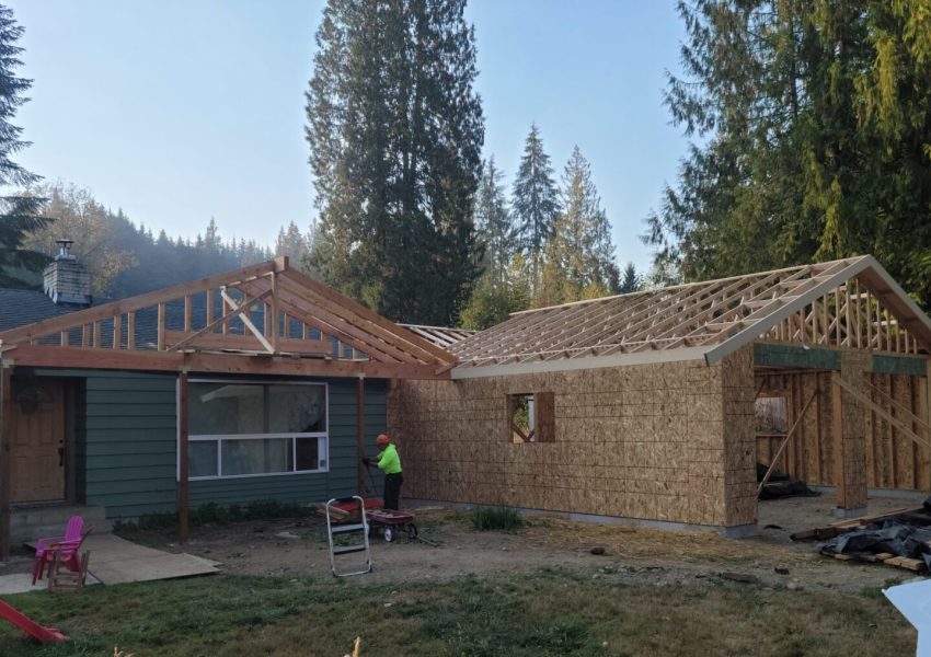 Addition with framing almost complete.