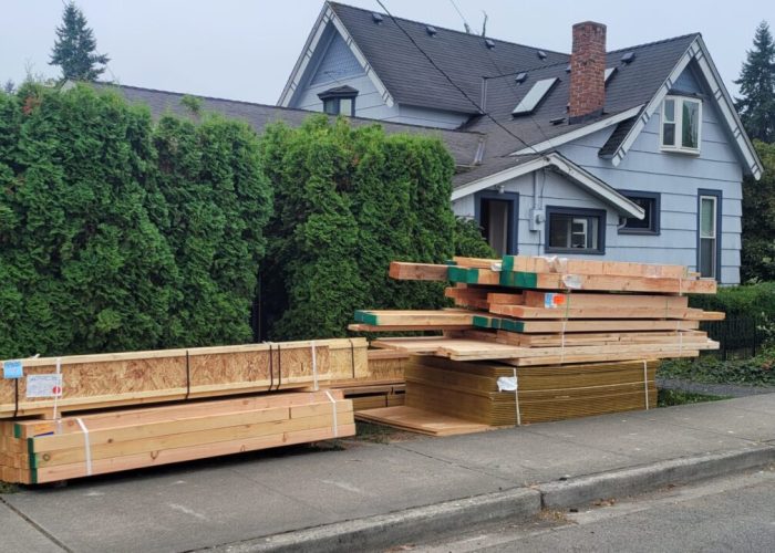 A side view of the Goodrich house before the addition.