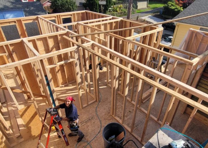 Second story addition new framing.