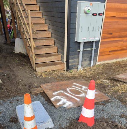 A new utility box on the side of an ADU in Snohomish.