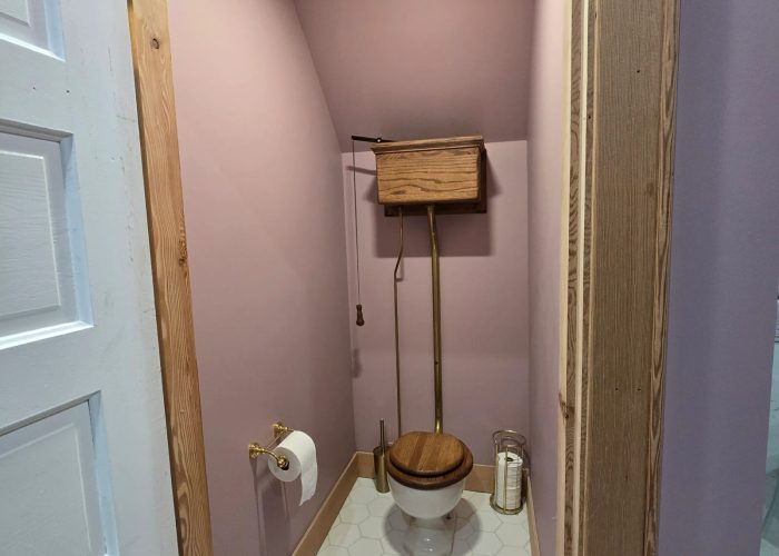 Finished addition primary bathroom toilet room with.