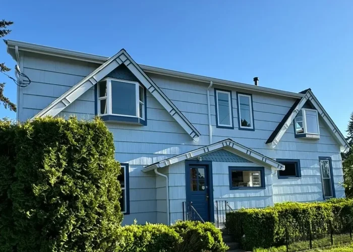 A front view of a completed two-story addition in Snohomish.