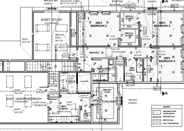 Blueprints of a two-story addition in Snohomish.
